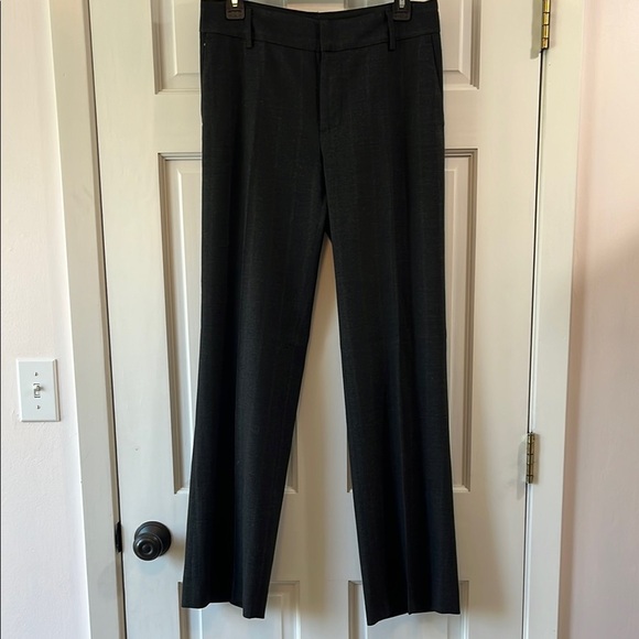 Zara Basic Dark Heathered Black Gray Straight Leg Dress Pants - Size 6 - Picture 1 of 9